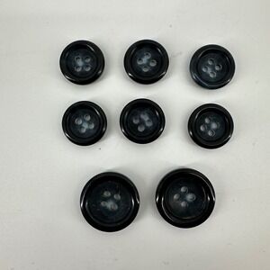 Canali Replacement Buttons Suit Coat Unisex 8‎ Pack Black/Dark Blue  Marbled